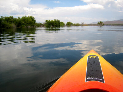 Canoe and landscape on the water