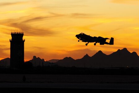 An A-10 Thunderbolt II takes off