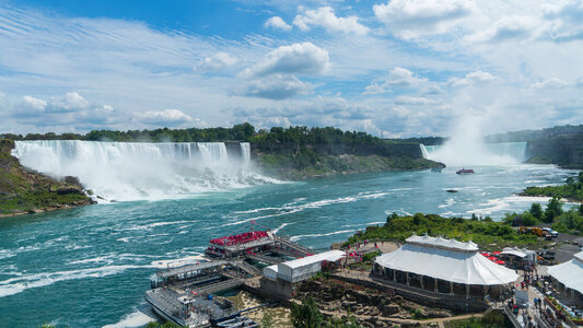 Niagara falls in the summer during beautiful day photo