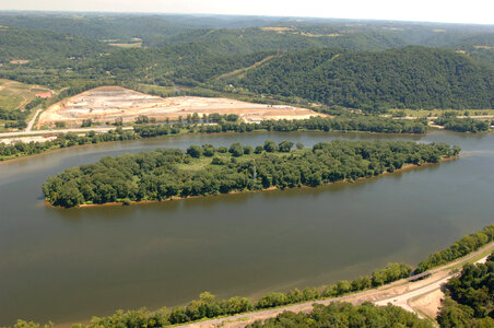 Aerial view of island at Ohio River Islands National Wildlife Refuge photo