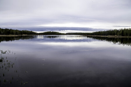 Vee Lake landscape under the cloudy skies photo