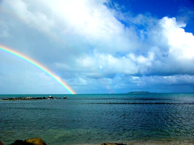 Rainbow over the ocean in Palomino photo