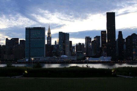 Grass lamp skyline photo