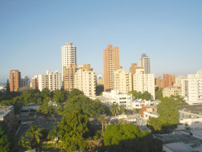 Skyline and tall towers of Barranquilla, Colombia photo