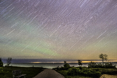Swirling Stars Above Lake Michigan photo