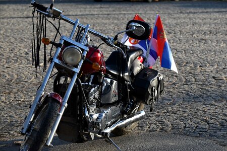 Chrome engine motorcycle