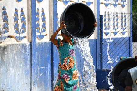 People possotome girl take water photo