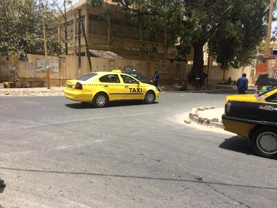 Cityscape cars taxi
