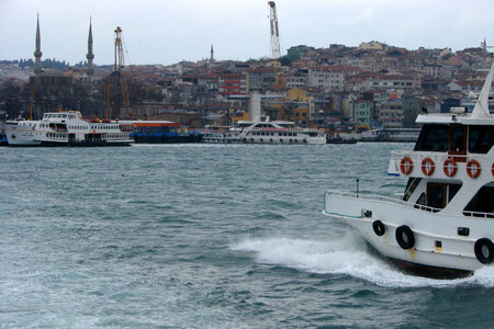 Ferry ride on the bay in Istanbul, Turkey