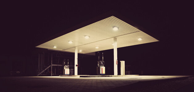 Gasoline Petrol Station Night photo