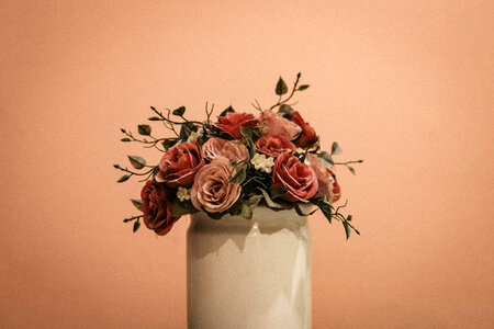 Vase with Red Roses photo