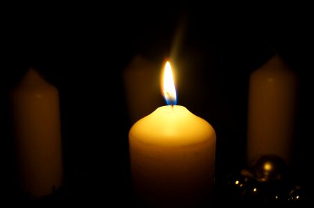 candle on the black background