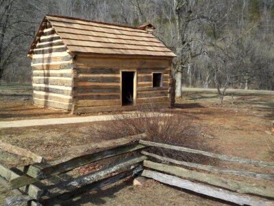 Log cabin at Knob Creek photo