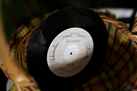 Old vinyl plate music photo