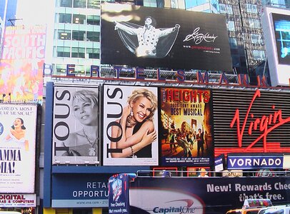 Broadway Musical Newsies Billboard in Times Square photo