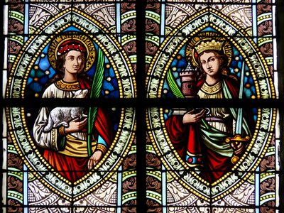 Colorful glass church faith