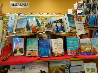 Books display table photo
