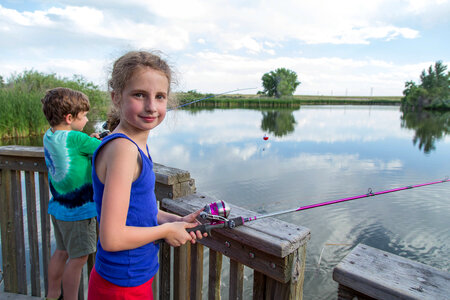 Young girl fishing-1 photo