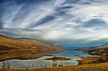 Reflections mountains sky