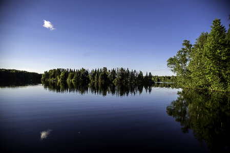 Scenic landscape from Day lake in Chequamegon National Forest, Wisconsin