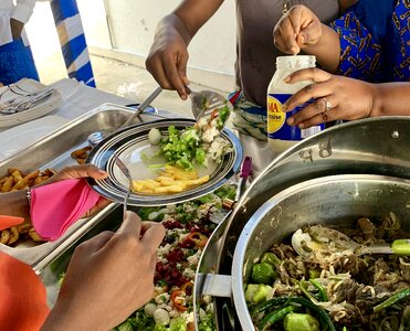 Food catering service french fries photo