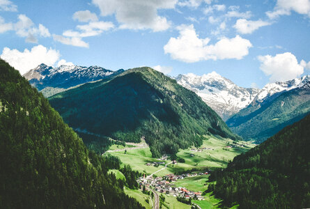 Mountain Landscape under clouds in Austria