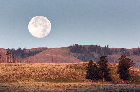Moonrise over the Lamar Valley Landscape photo