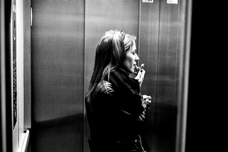 Everyday Life - Makeup in the Elevator photo