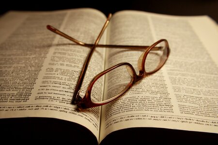 Book eyeglasses glasses