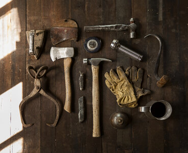 Vintage Craftsman Tool Kid Flatlay photo