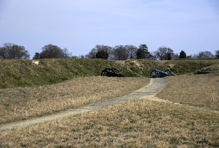 Cannons in the Trenches in Yorktown, Virginia