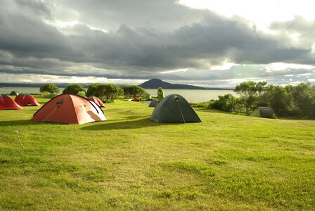 Iceland lake myvatn camping photo