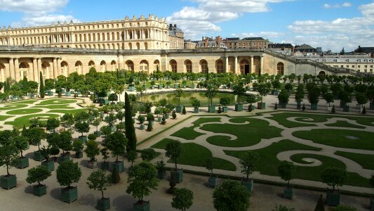 Famous palace Versailles near Paris, France with beautiful garden photo
