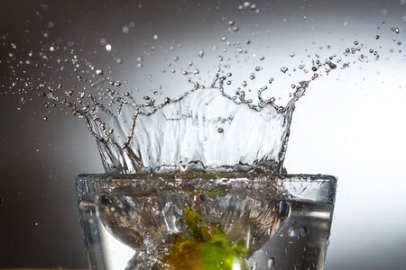 Liquid drop of water high speed photo