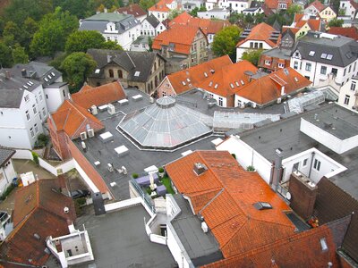 Town rooftops buildings