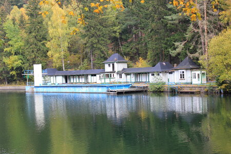 Shuttered open-air bath Herzberger Teich photo