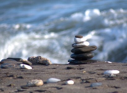 Ocean waves stones photo