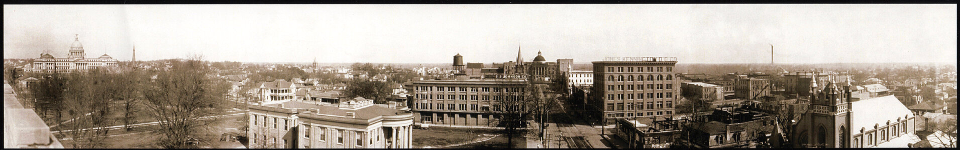 Panorama of downtown Jackson in 1910 in Mississippi