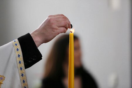Prayer priest candle photo