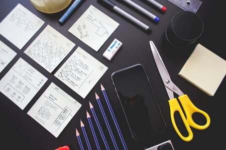 Stationary & Web Design Wireframe photo