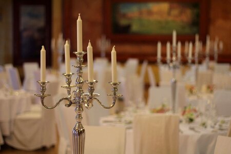 Candles candlestick dining area photo