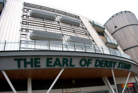 The Earl of Derby Stand at Aintree Racecourse, Liverpool, England photo