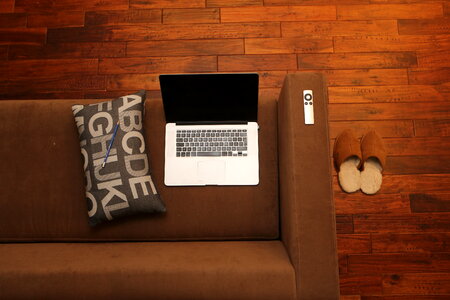 Couch On Wooden Floor photo
