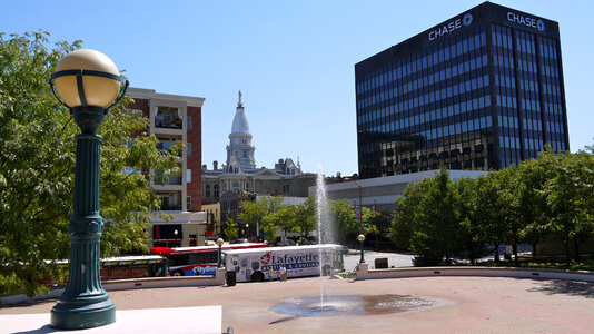 Downtown Lafayette and the Riehle Plaza in Indiana photo