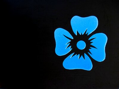 Blue outlines silhouette
