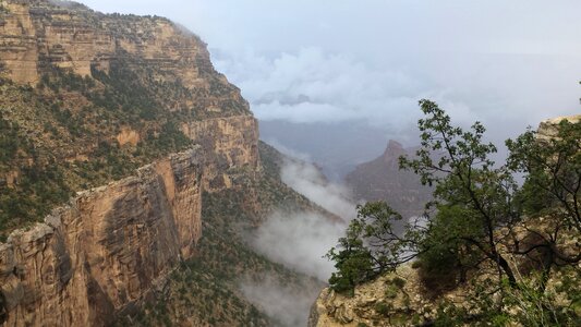 Bright Angel Trail winds into the Grand Canyon photo