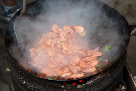 Shrimp cooking food photo