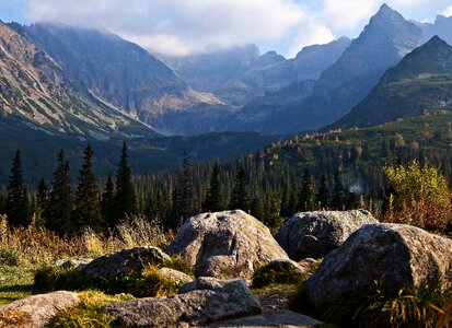 Rocks mountains forest photo