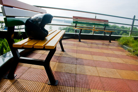 Helmet On Bench