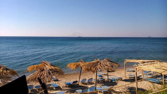 Seashore landscape and resort in Chios, Greece photo